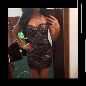 Cheetah strapless dress